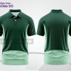 Mẫu áo polo công sở màu xanh navy phối be điểm nhấn hình học trẻ trung ctpb7566