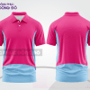 Mẫu áo polo đồng phục đội ngũ màu xanh ngọc phối đỏ họa tiết mảng chéo ctpb7567