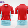 Mẫu áo polo đồng phục doanh nghiệp màu đỏ phối xanh ngọc đường nét chuyển động khỏe khoắn ctpb7569