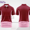 Mẫu áo polo đồng phục thương hiệu màu be phối đỏ đô thiết kế bất đối xứng ctpb7570
