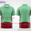 Mẫu đồng phục polo doanh nghiệp màu xanh ngọc phối đỏ đô thiết kế phối màu sáng tạo ctpb7578