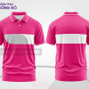 Mẫu áo polo công sở màu đỏ phối hồng phối màu tương phản thanh lịch ctpb7588