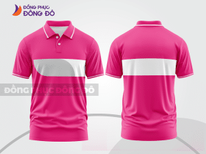 Mẫu áo polo công sở màu đỏ phối hồng phối màu tương phản thanh lịch ctpb7588