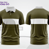 Mẫu áo polo nhóm công ty màu xanh navy phối nâu thiết kế bất đối xứng ctpb7624