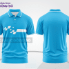 Mẫu đồng phục áo polo công sở màu xanh cyan phối xanh dương phối mảng hình học ctpb7626