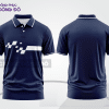 Mẫu áo polo đồng phục nhân viên màu đen phối xanh navy mảng màu cách điệu hiện đại ctpb7637