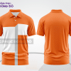 Mẫu áo polo công sở màu cam phối đỏ phối mảng hình học ctpb7666