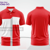 Mẫu áo polo đồng phục thương hiệu màu đỏ phối cam phối màu tương phản thanh lịch ctpb7675