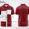 Mẫu áo polo đồng phục nhân viên màu đỏ đô phối nâu họa tiết mảng màu thể thao ctpb7676
