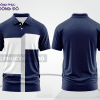 Mẫu đồng phục polo doanh nghiệp màu đen phối xanh navy điểm nhấn đường nét năng động ctpb7678