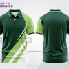 Mẫu áo polo công sở màu đen phối xanh rêu họa tiết mảng màu thể thao ctpb7749