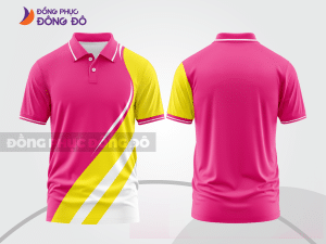 Mẫu áo polo đồng phục đội ngũ màu đỏ phối vàng mảng màu cách điệu hiện đại ctpb7750