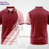Mẫu đồng phục áo polo công sở màu đỏ đô phối vàng kem phối mảng hình học ctpb7753