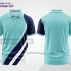 Mẫu đồng phục polo doanh nghiệp màu xanh ngọc phối đen phối mảng tương phản ctpb7761