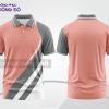 Mẫu đồng phục polo doanh nghiệp màu be phối hồng điểm nhấn hình học trẻ trung ctpb7766