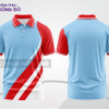 Mẫu áo polo công sở màu xanh ngọc phối đỏ mảng màu cách điệu hiện đại ctpb7771