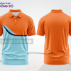 Mẫu áo polo nhân viên văn phòng màu xanh ngọc phối cam sọc cách điệu nổi bật ctpb7782