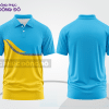 Mẫu đồng phục polo doanh nghiệp màu vàng phối xanh cyan đường nét chuyển động khỏe khoắn ctpb7783