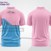 Mẫu áo polo nhóm công ty màu be phối xanh cyan mảng màu cách điệu hiện đại ctpb7790
