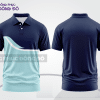 Mẫu áo polo đồng phục đội ngũ màu be phối xanh navy phối mảng tương phản ctpb7794