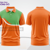 Mẫu áo polo đồng phục nhân viên màu cam phối xám họa tiết mảng màu thể thao ctpb7803