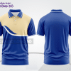 Mẫu đồng phục polo doanh nghiệp màu xanh navy phối vàng kem điểm nhấn đường nét năng động ctpb7805