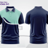 Mẫu áo polo công sở màu đen phối be sọc cách điệu nổi bật ctpb7815