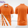 Mẫu áo polo đồng phục công ty màu cam phối đỏ đường nét chuyển động khỏe khoắn ctpb7823