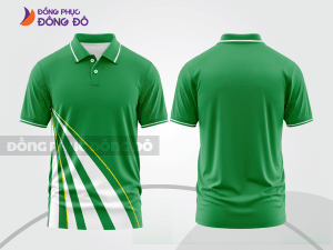 Mẫu áo polo đồng phục công ty màu xanh lá phối xanh rêu phối màu tương phản thanh lịch ctpb7828