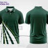 Mẫu áo polo nhóm công ty màu đen phối xanh rêu họa tiết mảng màu thể thao ctpb7829