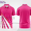 Mẫu áo polo đồng phục văn phòng màu đỏ phối hồng mảng màu cách điệu hiện đại ctpb7830