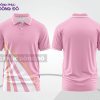 Mẫu đồng phục áo polo công sở màu be phối vàng kem thiết kế bất đối xứng ctpb7831
