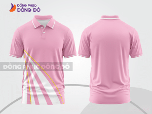 Mẫu đồng phục áo polo công sở màu be phối vàng kem thiết kế bất đối xứng ctpb7831