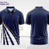 Mẫu áo polo đồng phục doanh nghiệp màu đen phối xanh navy phối màu tương phản thanh lịch ctpb7835