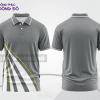 Mẫu áo polo công sở màu nâu phối xám mảng màu cách điệu hiện đại ctpb7837