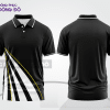 Mẫu áo polo đồng phục đội ngũ màu đen phối xanh rêu điểm nhấn đường nét năng động ctpb7838