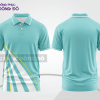 Mẫu áo polo đồng phục thương hiệu màu xanh ngọc phối mảng tương phản ctpb7841