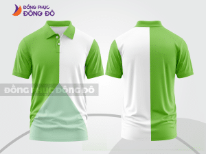 Mẫu áo polo đồng phục văn phòng màu be phối xám họa tiết mảng chéo ctpb7847
