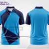 Mẫu đồng phục áo polo công sở màu xanh dương phối đen phối màu tương phản thanh lịch ctpb7875