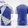 Mẫu áo polo đồng phục đội ngũ màu xanh navy phối be mảng màu cách điệu hiện đại ctpb7877