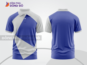 Mẫu áo polo đồng phục đội ngũ màu xanh navy phối be mảng màu cách điệu hiện đại ctpb7877
