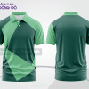 Mẫu áo polo đồng phục nhân viên màu xanh rêu phối xanh ngọc phối mảng tương phản ctpb7881
