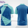 Mẫu áo polo nhân viên văn phòng màu xanh navy phối xanh ngọc phối màu tương phản thanh lịch ctpb7882