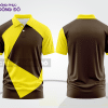 Mẫu đồng phục polo doanh nghiệp màu đen phối vàng họa tiết mảng màu thể thao ctpb7883