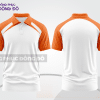 Mẫu áo polo đồng phục công ty màu cam phối đỏ mảng màu cách điệu hiện đại ctpb7884