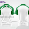 Mẫu áo polo đồng phục công ty màu xanh rêu phối xanh lá đường nét chuyển động khỏe khoắn ctpb7889