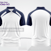 Mẫu áo polo đồng phục doanh nghiệp màu xanh navy phối xanh rêu đường nét chuyển động khỏe khoắn ctpb7896