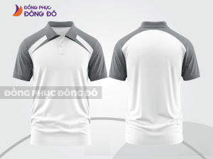 Mẫu áo polo công sở màu xám phối xanh rêu thiết kế phối màu sáng tạo ctpb7898