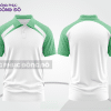 Mẫu áo polo đồng phục doanh nghiệp màu xanh ngọc phối xám họa tiết mảng chéo ctpb7901