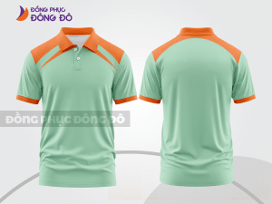 Mẫu áo polo nhân viên văn phòng màu be phối xám thiết kế bất đối xứng ctpb7904